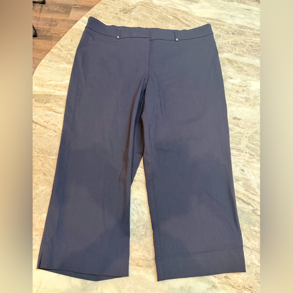 Counterparts Navy Pull On Career Pants Women’s Size 16 Stretch Rayon Blend
